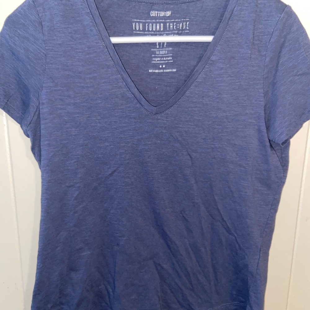 Navy v neck